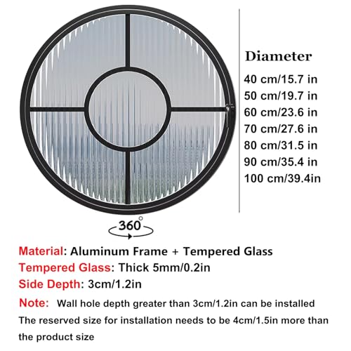 Ventanas redondas de cobertizo de aleación de aluminio y giro completo 3