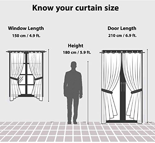 Image of Eyelet Polyester Tissue Curtain (White, 5 Feet) - Set of 1