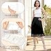 Dressever 2 Pieces Half Slips for Under Dresses Satin Long Underskirt Soft Slip for Women Skirt Extenders with Lace Trim Black White01 23