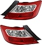 Evan-Fischer Tail Light Lens and Housing Compatible with 2006-2008 Honda Civic Halogen Clear & Red Lens Set of 2 Passenger and Driver Side