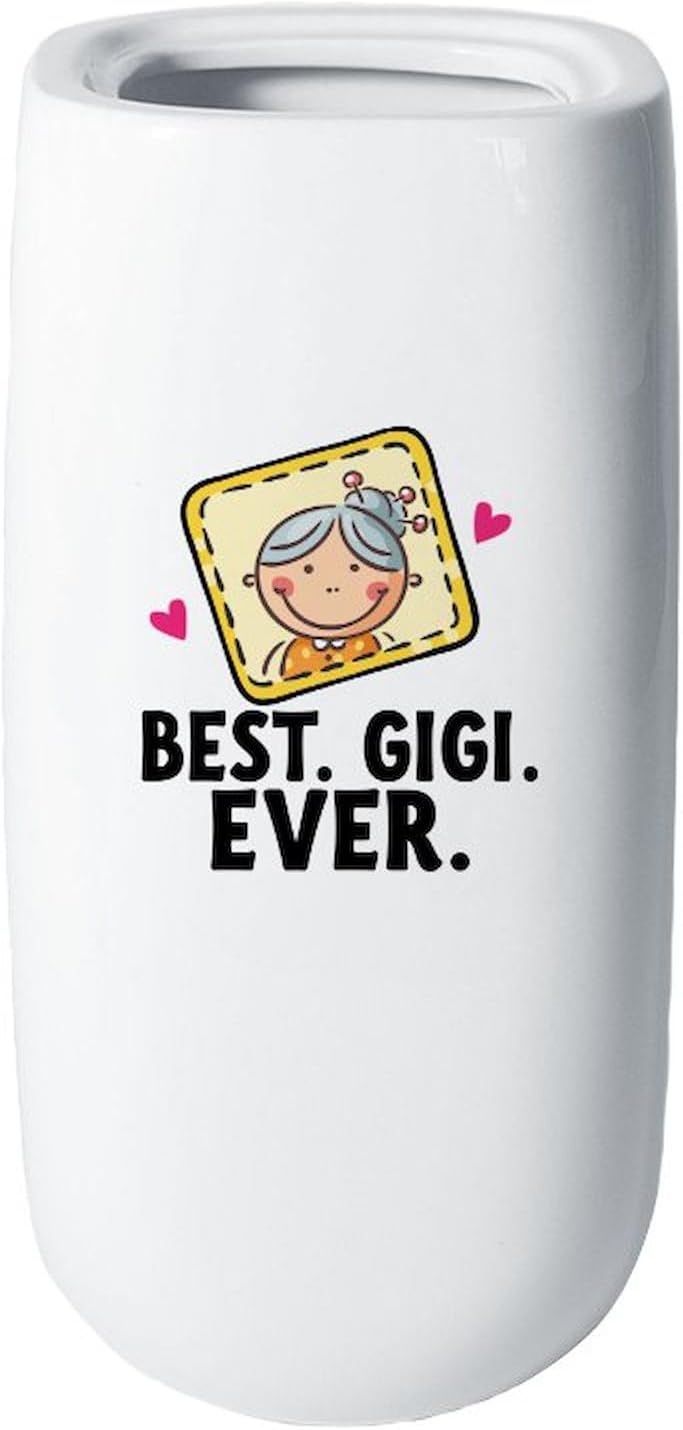 CafePress Best Gigi Ever Grandma 10" Printed Porcelain Vase for Home Décor