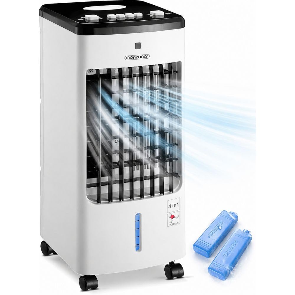 Raffrescatore portatile 3 in 1 Cecaro Group – Ventilatore, Raffrescatore e Deumidificatore con Serbatoio 5L – 3 Velocità, Oscillazione Automatica, 50W