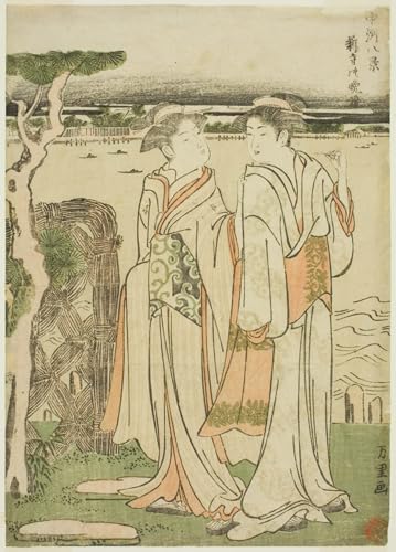 Cloche du soir au temple Mii de Katsushika Hokusai Affiche Toile Décoration Murale Japon