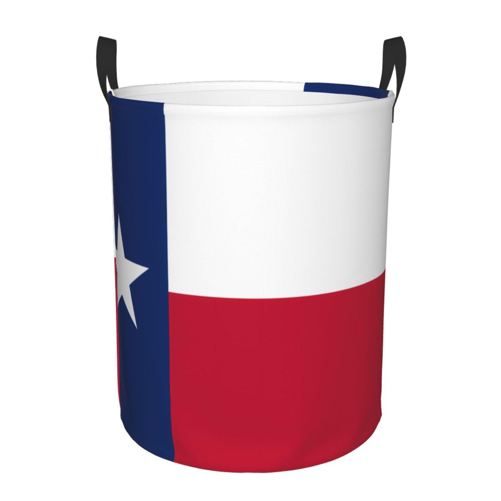 M Circular Hamper Flag of Texas Print for Dirty Clothes