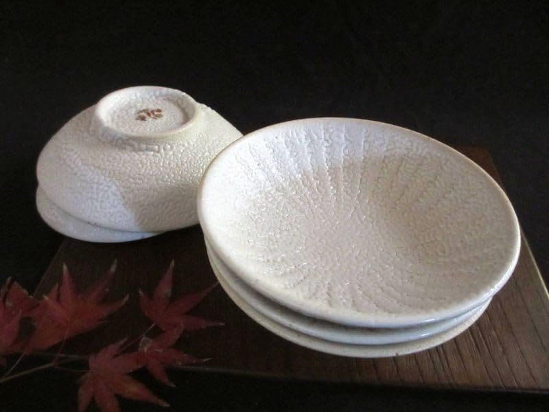 染付 小皿 5枚 山水 江戸 歪み 幾何学 唐草 銘