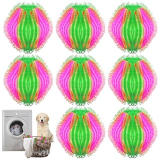 Acchiappa Peli per Lavatrice, 8 Pezzi Cattura Pelo Lavatrice, Raccogli Peli-Lavatrices Riutilizzabile, Rimuovi Efficacemente Pelo di Gatto, Cane e Altri Animali da Biancheria e Vestiti (Multicolore)