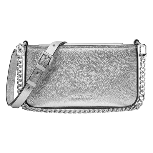 Michael Kors Bryant Small Convertible Crossbody Bag, Borsa a Tracolla Donna, Argento, One Size