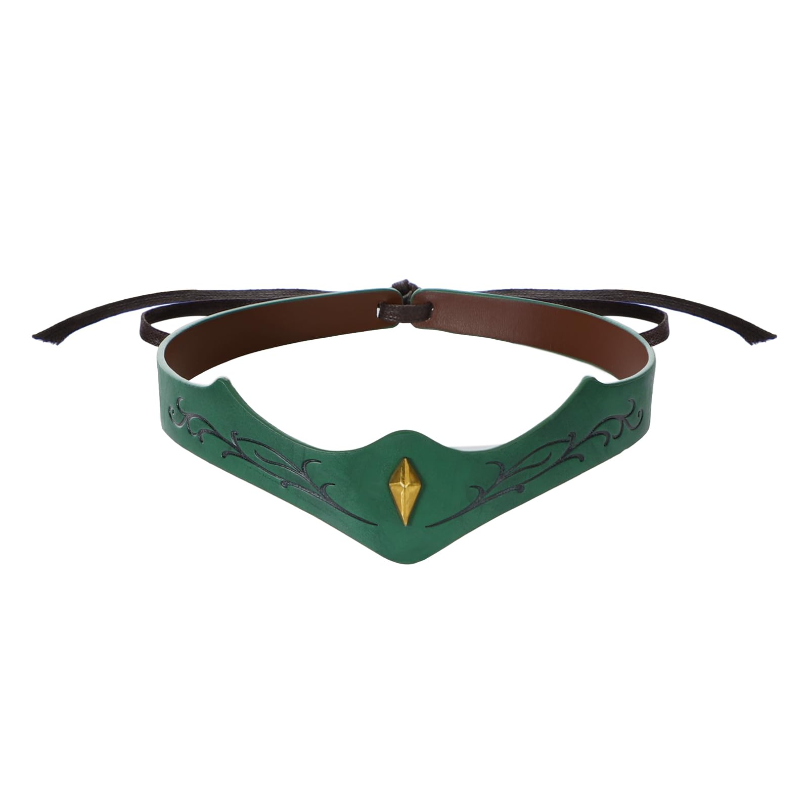 Medieval Faux Leather Headband Viking Cosplay Adjustable Forehead Headpiece
