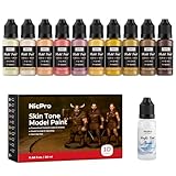 Nicpro 10 Colors Face & Skin Tones Model Paint Set, 20ml Ready to Use Modeling Acrylic Paints, Brush & Airbrush, Miniature Paint Set for Beginners & Artists on Models, Figures, Busts, with 1 Thinner