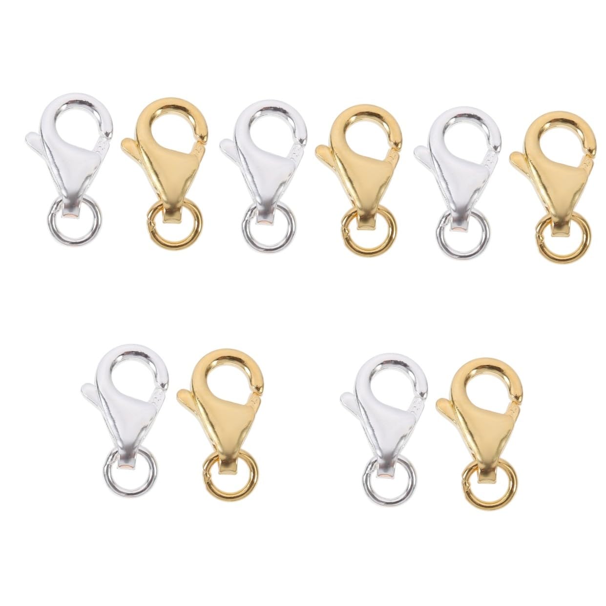 EXCEART 10 Juegos Broche De Langosta Cierres De Pinza De Langosta De Metal Cierres Para Cordones Pinzas De Langosta Para Joyería Fabricación De Pulseras Broche De Collar Plata Reparar S925