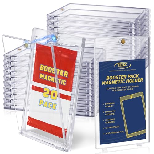 DEDC Booster Pack Protector Card Holder UV Magnetic Case MTG Display Holder Clear Cases Fit for Standard Cards Storage Protect Collectible Sports Gaming Cards (Value Storage Pack(20pcs))