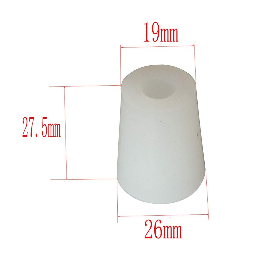 UP100 2 Pieces 3# -14# Silicone Plug Rubber Stopper Diameter 8mm Drilled for Airlock Valve Bubbler Brew Wine (4# Diameter 8mm Drilled)