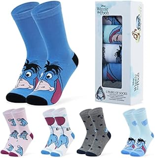 Disney Womens Socks, 5 Pairs Eeyore Socks, Winnie The Pooh Gifts