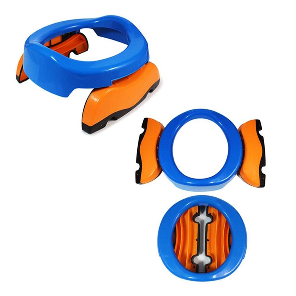 Portable Travel 2 in 1 Baby Potty Toilet Training Seat, Children Fold away Potette Potty Toilet Trainer Seat - Blue
