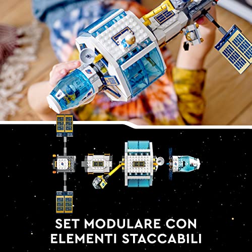 60349 City Stazione Spaziale Lunare, Idee Regalo di Natale, Set di Giocattoli Ispirati alla NASA con Veicoli Spaziali e 5 Minifigure di Astronauti, Giochi per Bambini e Bambine da 6 Anni in su - Lego - Immagine 6