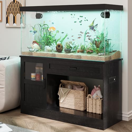 40-Gallon-Tank-Stand-Wooden-Aquarium-Stand-40-Gallon-Fish-Tank-Stand-with-Drawer-Reptile-Tank-Stand-with-Power-Strip-and-LED-Tank-Stand 40 Gallon Tank Stand, Wooden Aquarium Stand 40 Gallon Fish Tank Stand with Drawer, Reptile Tank Stand with Power Strip and LED, Tank Stand - Image 1