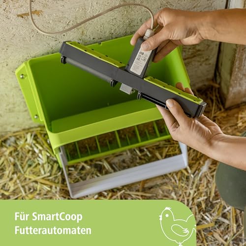 Kerbl Hobbyfarming SmartCoop Futterdosierer mit Füllstandssensor, Futterspender, Kunststoff, Hühner, mit Dosierwalzen, Made in Germany