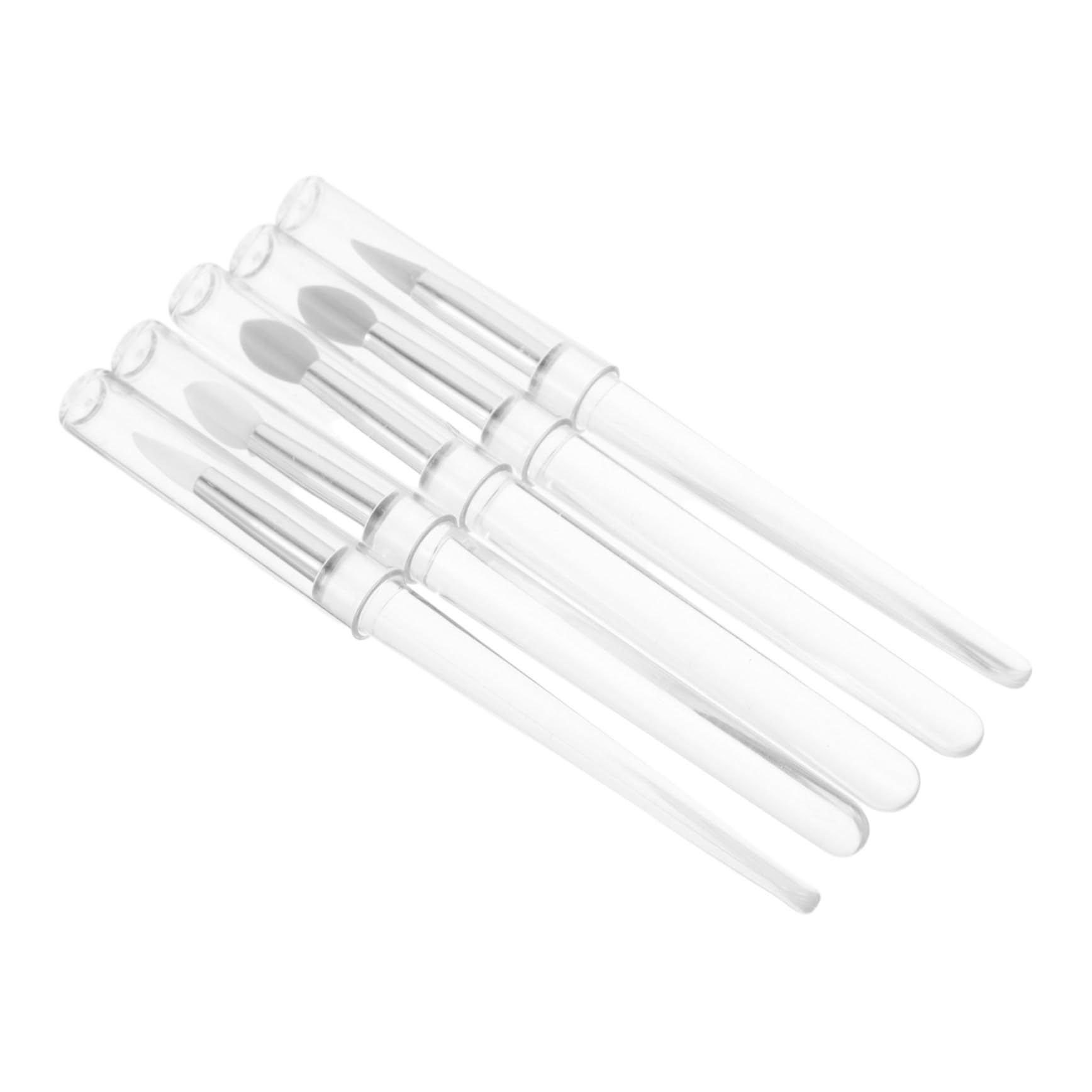 IWOWHERO 5pcs Silicone Lip Brush Set Transparent Rod Head for Lip Mask Lip Gloss Balm and Eyeshadow Makeup Ideal for Cosmetic Application and Beauty Routine
