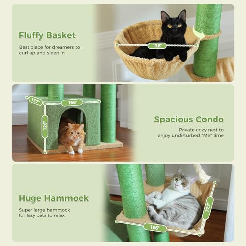 Image of 67 inch Heavy Duty Cat Tree for Indoor Cats, XXL Cat Tower with Thick Post
