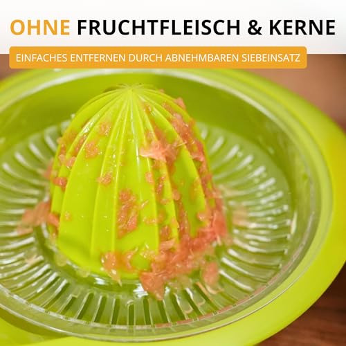 Foto von Westmark Zitronen-/Zitruspresse mit Behälter, Durchmesser: 18,7 cm, Fassungsvermögen: 350 ml, Kunststoff, Limetta, Apfelgrün, 3091227A