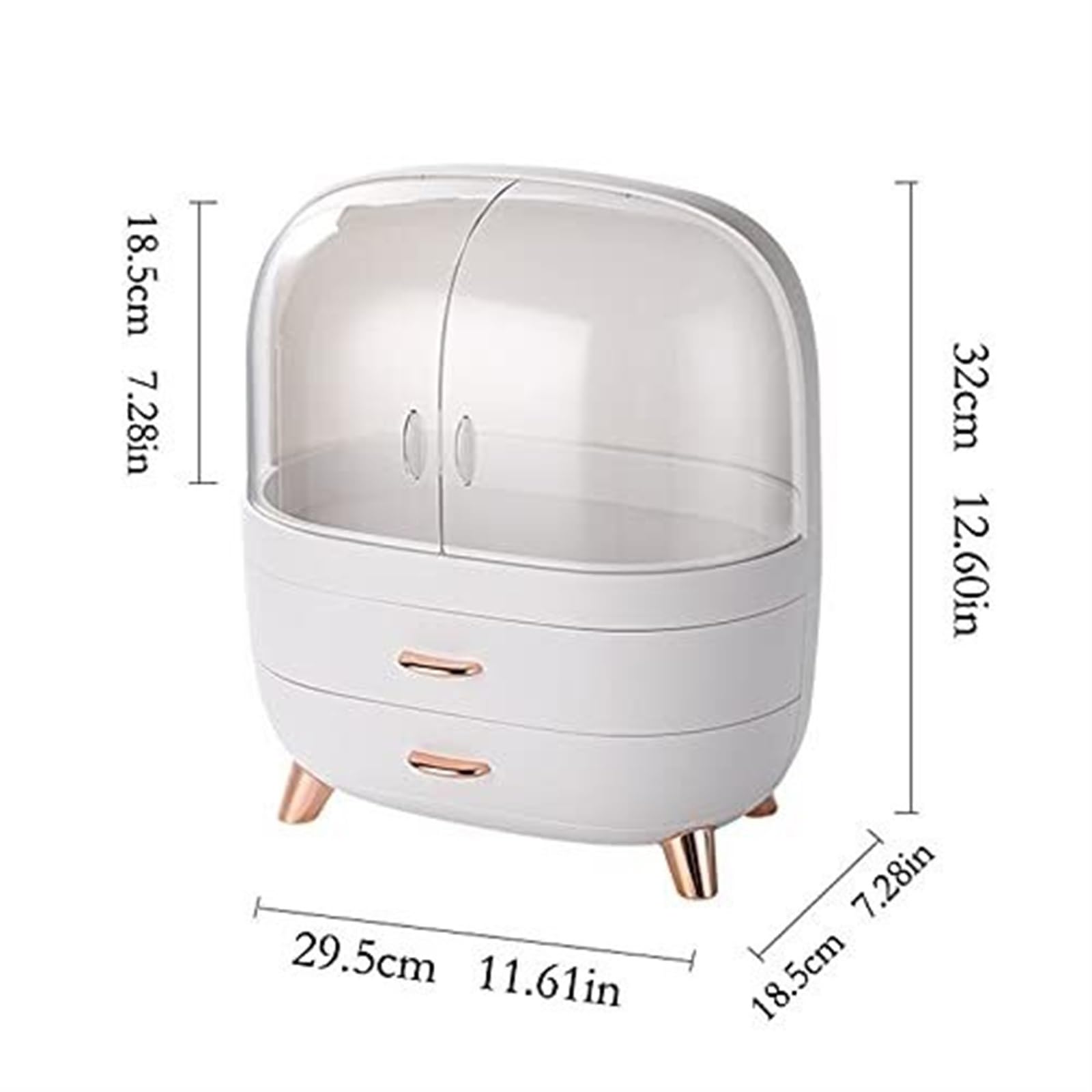Rangement Maquillage Organisateur De Maquillage De Bureau Boîte De Rangement pour Cosmétiques Rouge À Lèvres Stockage De Produits De Soins De La Peau Rangement Produit de Beauté(29.5 * 18.5 * 32cm)