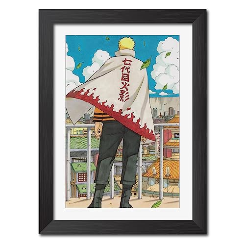 Image of TenorArts Naruto Hokage Photo Frame Laminated Poster Framed Painting with Matt Finish Black Textures (12inches x 9inches)