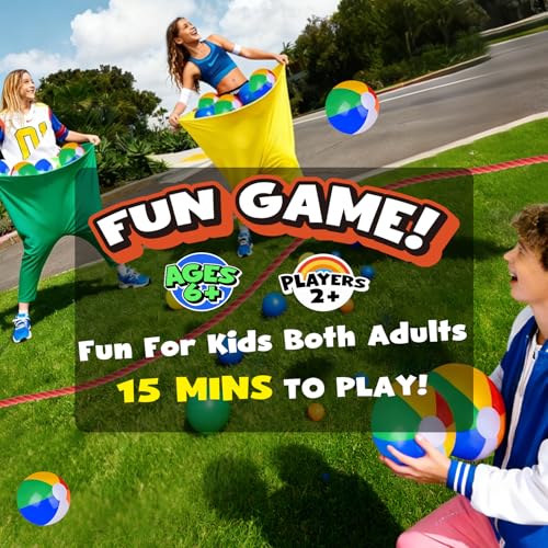 Oversized Granny Pants Yard Game Set - 4 Giant Pants, 20 Balls, Challenge Cards, Outdoor Yard Games for Adults Toss & Catch Game for Family, Adults, Parties - Lawn & Backyard Games - image 3