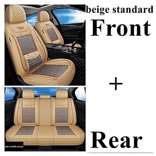 OWUV Bilsätesöverdrag Set Stolsöverdrag Universal för Volvo V60 V50 S60 S80 S40 Xc40 Xc60 Xc70 Xc90 V40 V70 V90 S60L S90 SsangYong Korando Actyon Rexton Bilstolsskydd Bilklädsel, Beige Standard