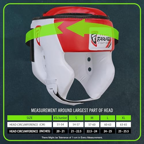 Protector de Cabeza de Boxeo, protección para la Cabeza de Boxeo, Piel Rex, Color Rojo y Blanco (L, White/Red) - imagen 5