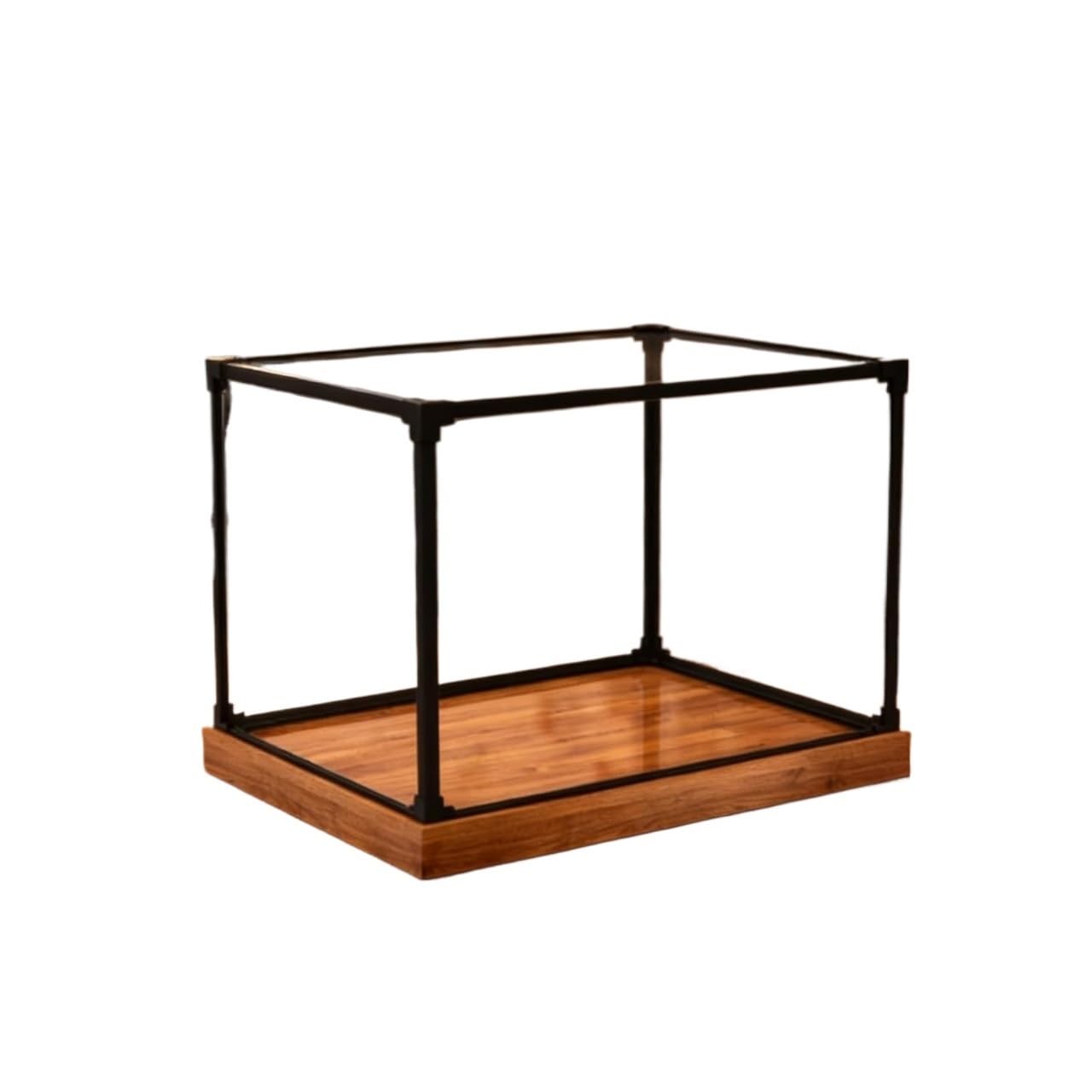 EYRMQWJPC Transparent Showcase Dust Cover, Acrylic Display Case With Wooden Base And Black Metal Frame Multiple Sizes(25x25x35cm(10x10x14in))