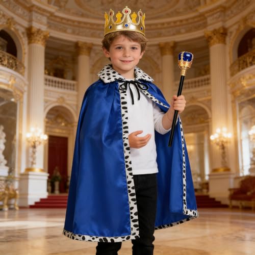 Disfraz completo niño capa y corona azul tamaño 31.5 miniatura 6