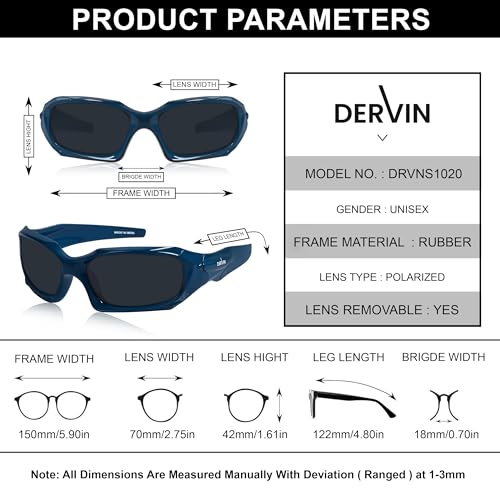 Image of Dervin UV Protected Polarized Sports Sunglasses for Men & Women Driving Cycling Fishing Cricket Sunglasses