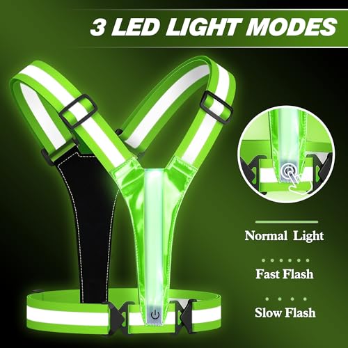 AXsinr LED Reflective Vest Running Gear, Light Up Vest for Night, High Visibility Running Vest for Biking Cycling Walking, USB Rechargeable Adjustable Safety Gear for Men Women Kids - Image 4