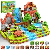 Photo Gallery charmofun costruzioni magnetiche per bambini 150 pezzi 2cm, cubi magnetici per bambini con fattoria e mulino a vento, giocattoli montessori dai 3 ai 9 anni regali per ragazzi e ragazze