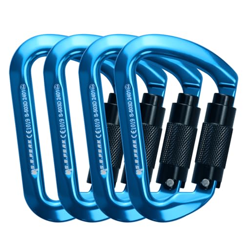 SEPEAK UIAA CE 30kN Climbing Carabiner Clips, Professional Heavy Duty