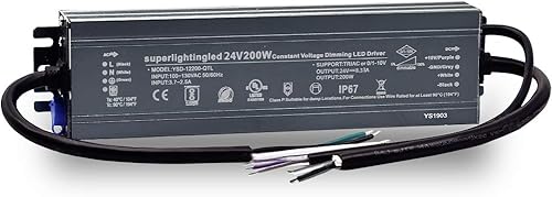 Fuente de alimentación regulable IP67 impermeable de 200 W CC de 01-10 V y TRIAC para tira de luces LED de atenuación IP68, piscina al aire libre de