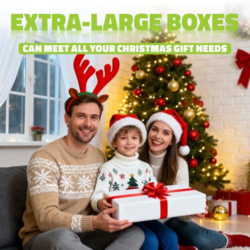 Bobobag 13 Pack White Gift Boxes with Lids for Presents, Assorted size Gift Boxes for Christmas ( 3 Extra large 17",3 Large 14.25",3 Medium 11",4 Small 4" ,Red Ribbon ), 4 inch Deep Box for Wrapping Robe Scarf Mug. - Image 5