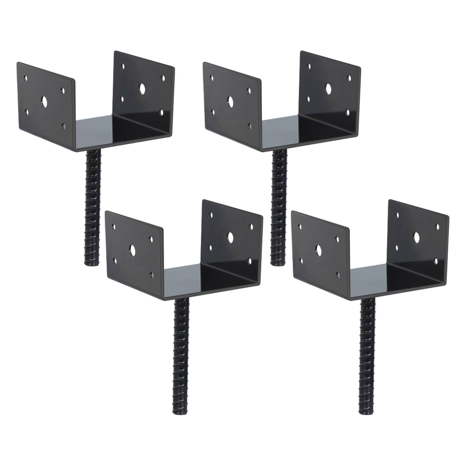 Photo 1 of *** 2 PACK *** Sunshine Artisan U Shape Fence Post Holder Ground Spike Post Anchor Metal Powder Coated 4 Inches x 4 Inches 4 Pack