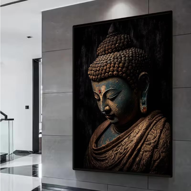 Tableau vintage Bouddha decoration interieur affiche religieuse