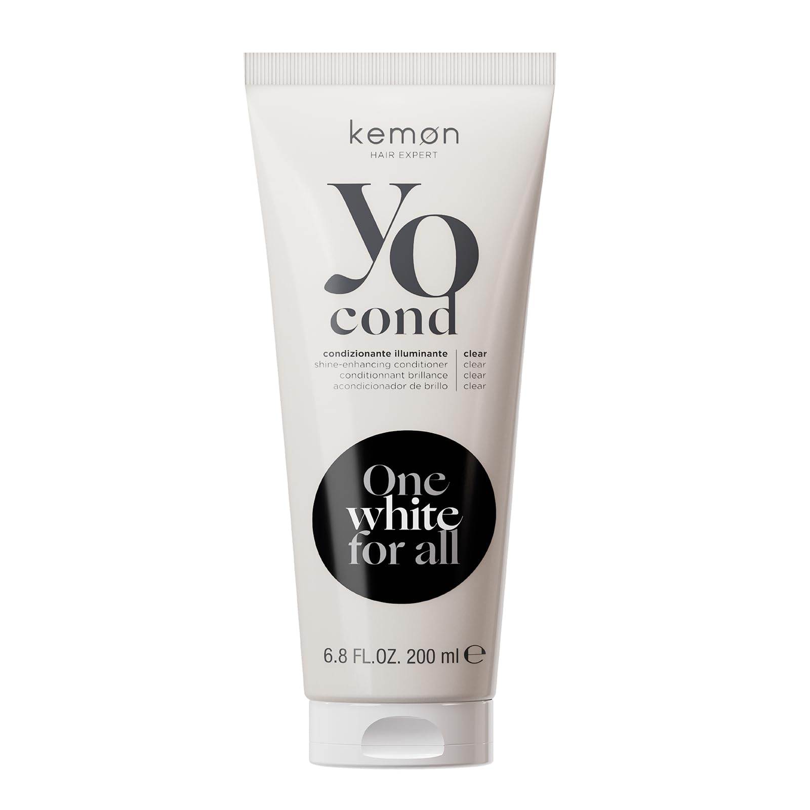 Kemon Yo Cond Clear - Maschera Riflessante Professionale con Formula YoVeg e Velian Complex, Nutre e Illumina i Capelli in 3 Minuti, 88% Ingredienti Naturali, 200 ml