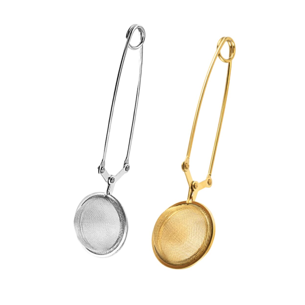 PRETYZOOM 2pcs Fine Mesh Tea Strainer Gold Tea Filters for Loose Tea Tea Sifter Ball Mesh Tea Infuser Stainless Steel Tea Leaker Modern Design