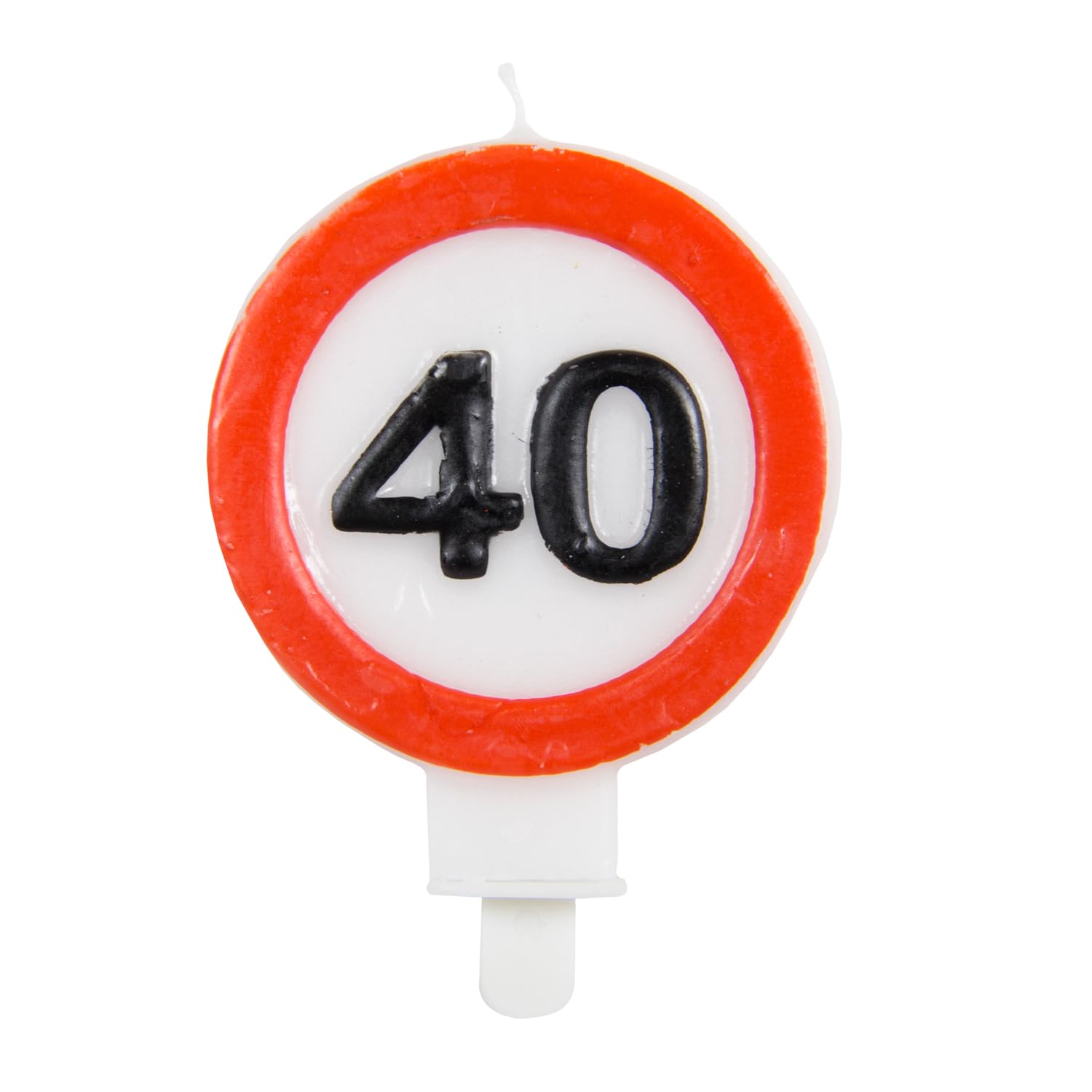 Folat 24253 Candle 40th Traffic Sign-Cake Decorations for Birthday Anniversary Wedding Graduation Party, Multi Colors