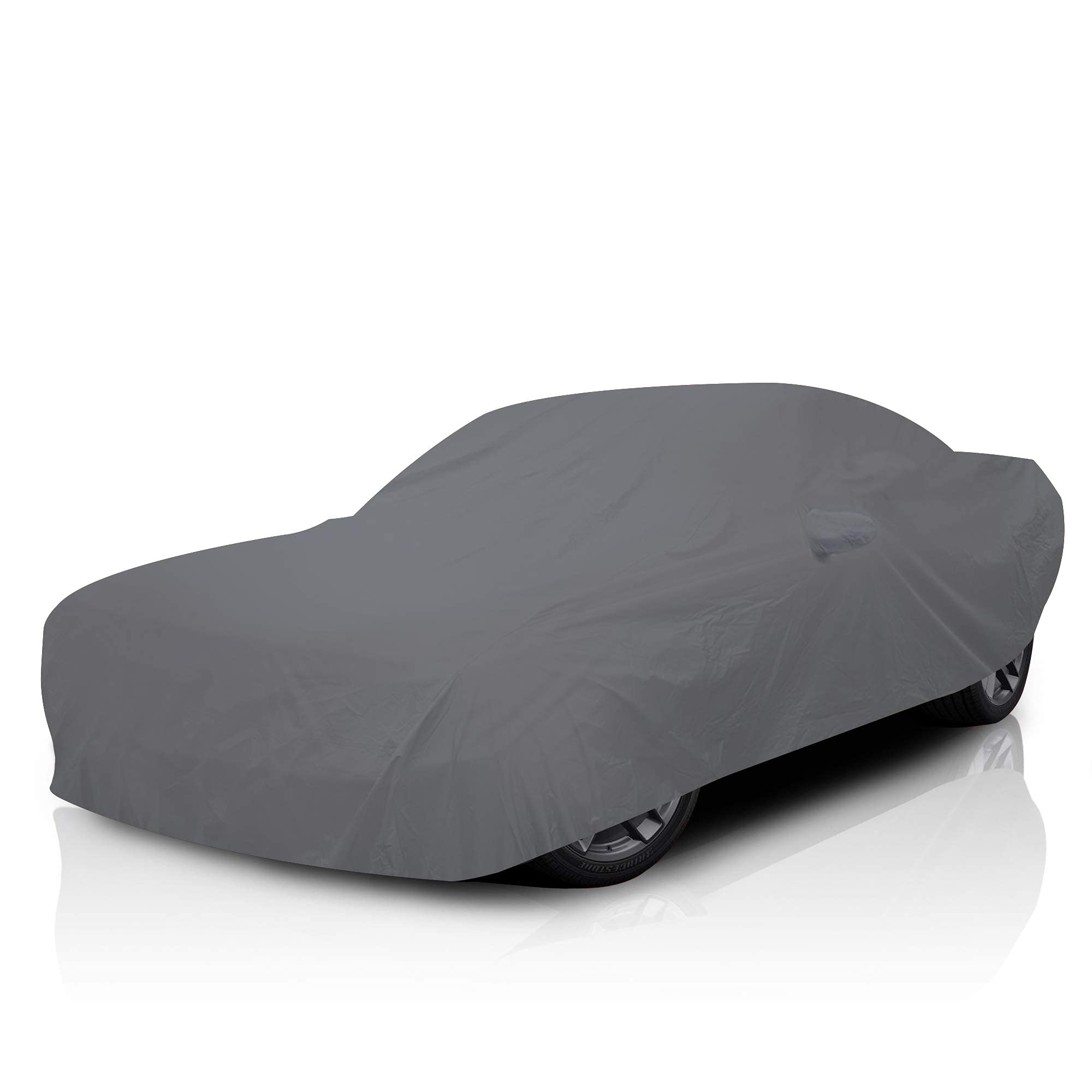 4 Layer Custom Fit Car Cover for Dodge Challenger Model Year 2008-2023 Durable Dustproof Full Coverage Windproof with Mirror Pockets