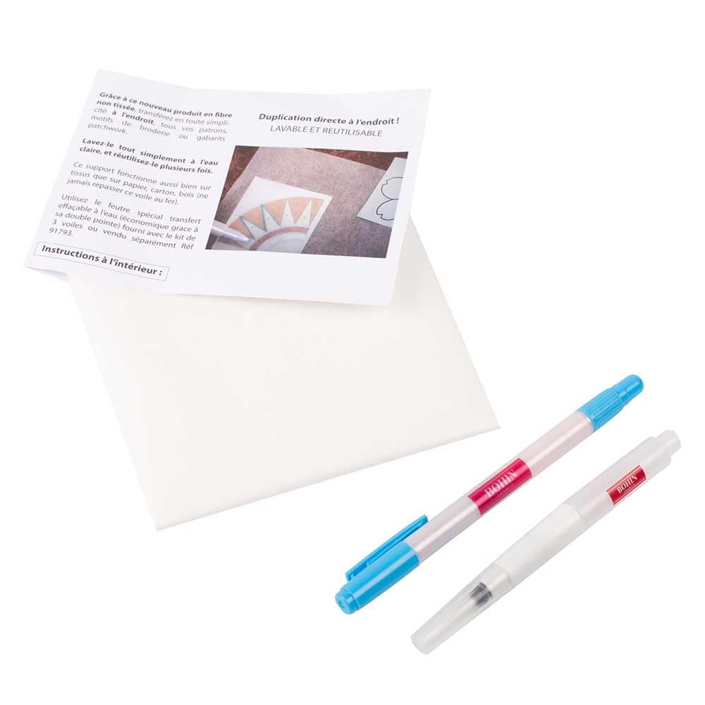 Kit papier de transfert BOHIN pour personnaliser vos projets créatifs de quilting