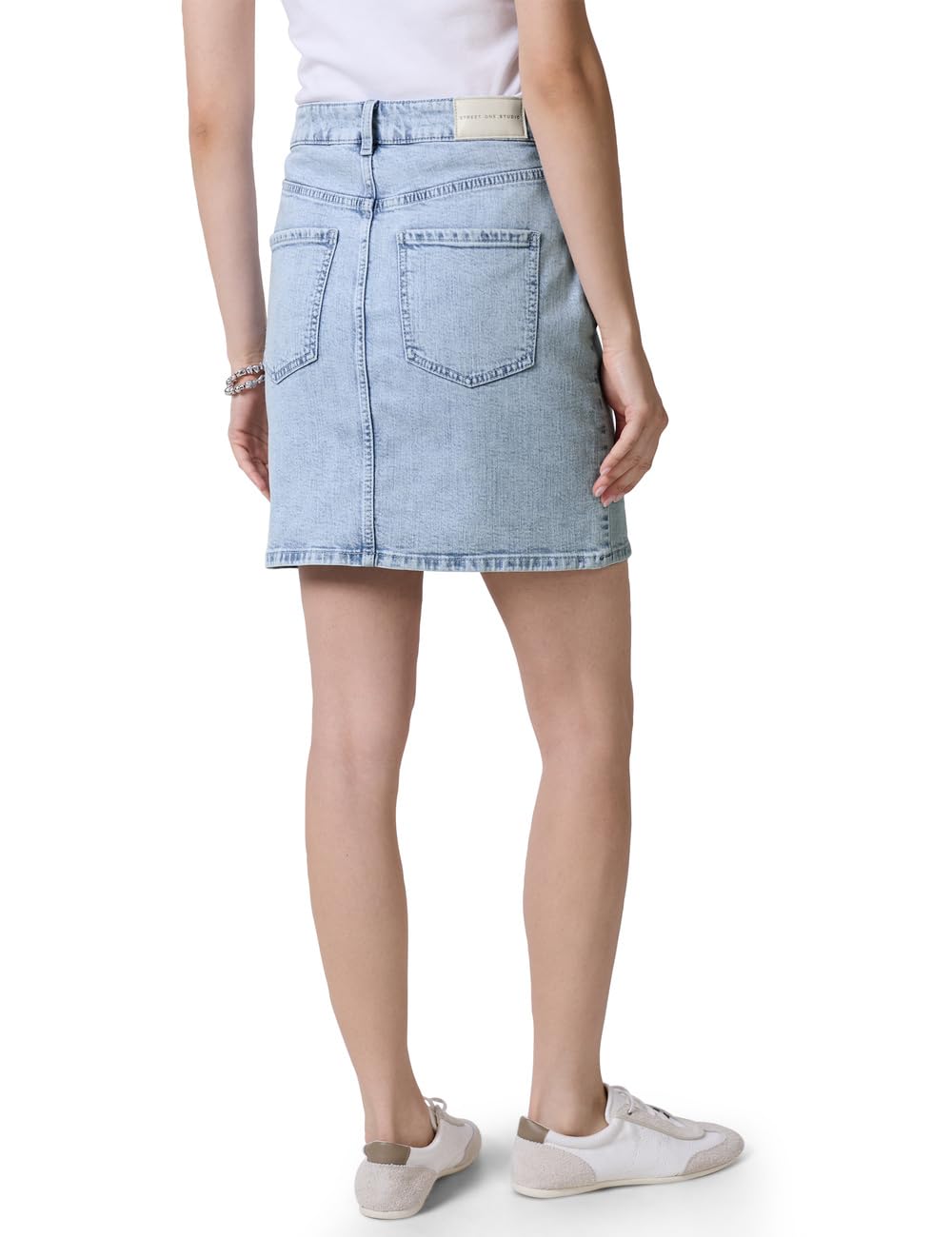 Street One Studio Damen Jeansrock im Bleached-Look