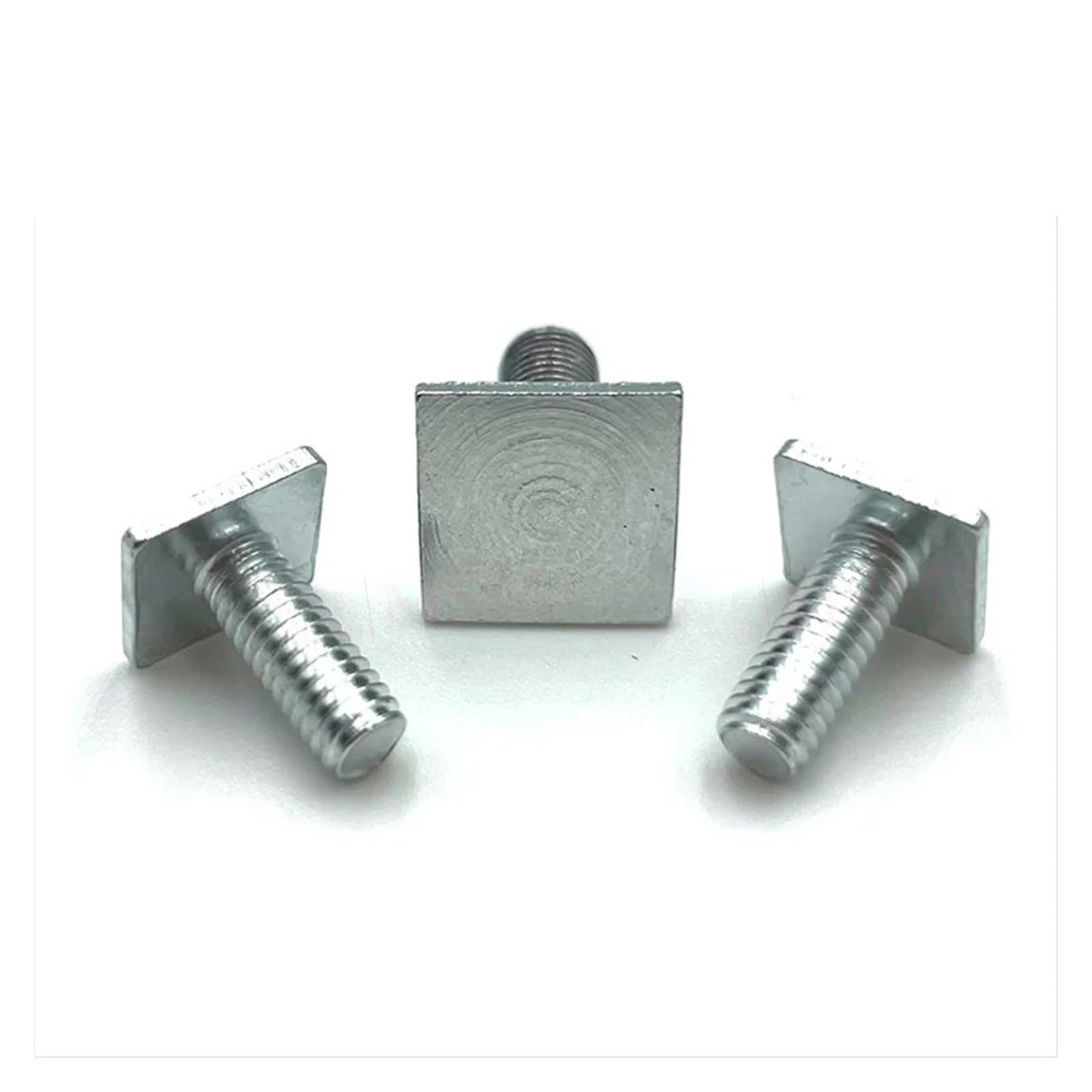 BIGDROP 100 pz Bulloni a Testa Piatta Quadrata 4.8 Livello Zincato a Forma di T Vite Prigioniera M4 M5 M6 Binario Bullone con Scanalatura a T (Color : Silver, Size : M4x10mm (head 9x9))
