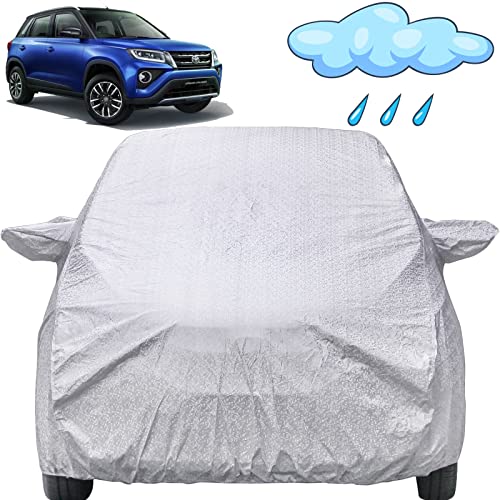 Image of Urban Cruiser Waterproof Car Cover with Mirror Pockets, Shinning Silver Design, Non Woven Fabric,Triple Stitched, Compatible with Toyota Urban Cruiser Car Cover (2022 to 2024), Car Accessories