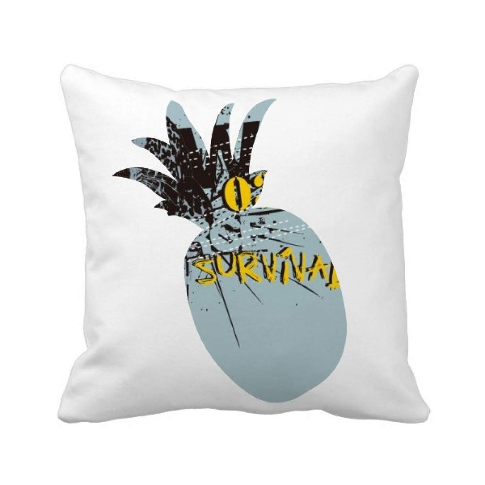 Housse de coussin Graffiti Street ananas jaune et bleu pour decoration interieure moderne