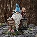 C&Y&G&X Solar Garden Gnome Statue – Waterproof Outdoor Decor with Solar Lantern LED Lights and Welcome Sign for Yard, Lawn, Patio – Ideal Gift for Grandma Mom Women