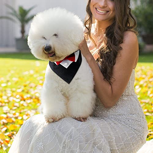 Hunde-Smoking-Fliege, formelles Hund Smoking Bandana Halsband, verstellbares Hunde Smokinghalstuch mit Fliege für Hunde und Katzen